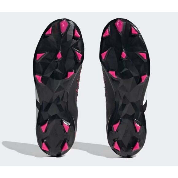 Adidas Predator Accuracy.3 FG J Soccer Cleats Blk/Wht/Pnk Size 4 - Picture 7 of 9